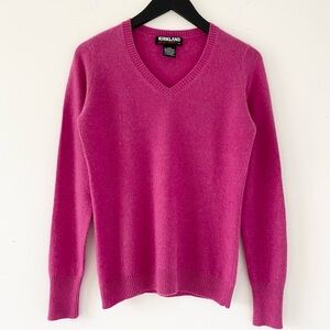 Kirkland 100% Cashmere Classic V-neck Sweater